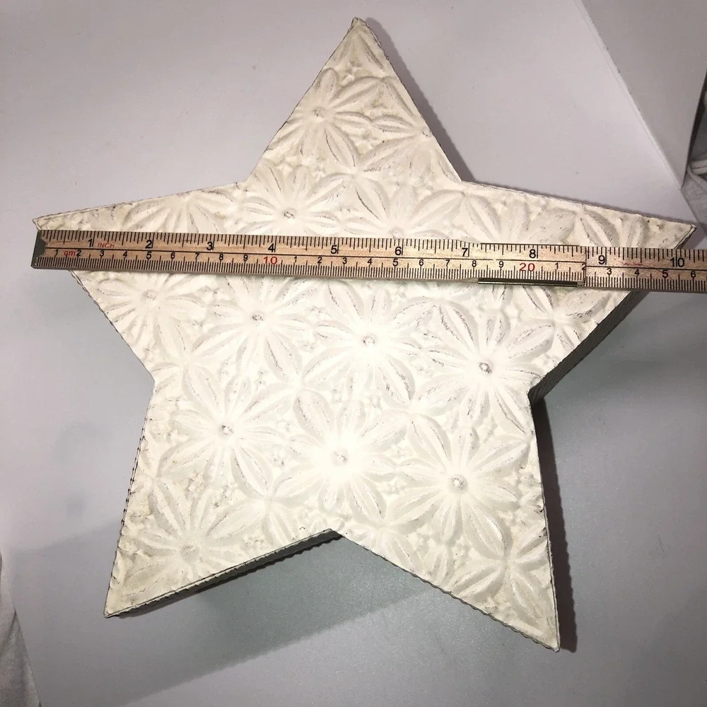 Tender Heart Treasures Set 3 Primitive Metal Embossed Stars Nesting Boxes 2003